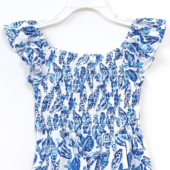 Lilly Pulitzer Girls Mini Jilly Dress Tiered Shell Printed Smocked XS NWT 281027 - Picture 7 of 9
